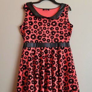 LIMETED flower print a-line dress